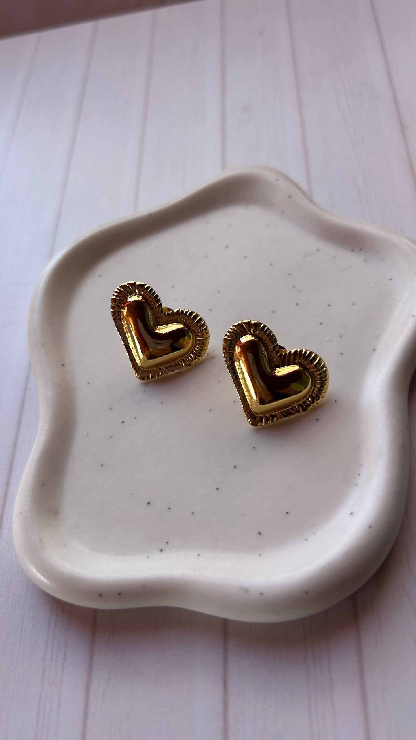 Aros corazón acero