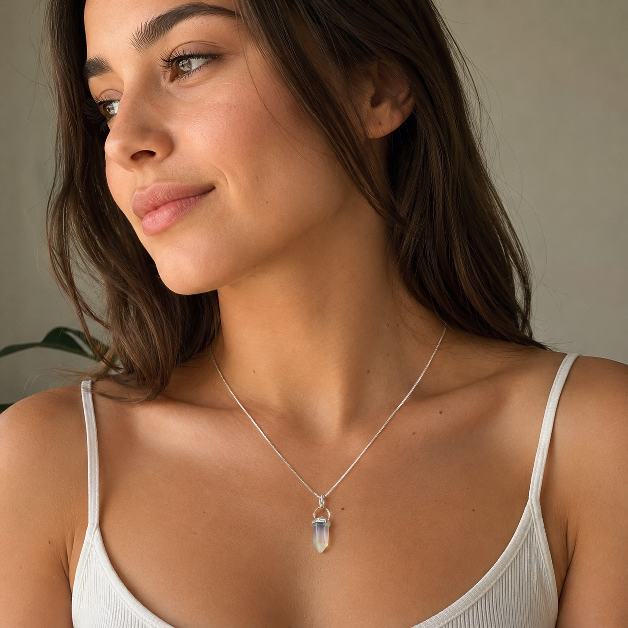 Collar pendulo cuarzo cristal