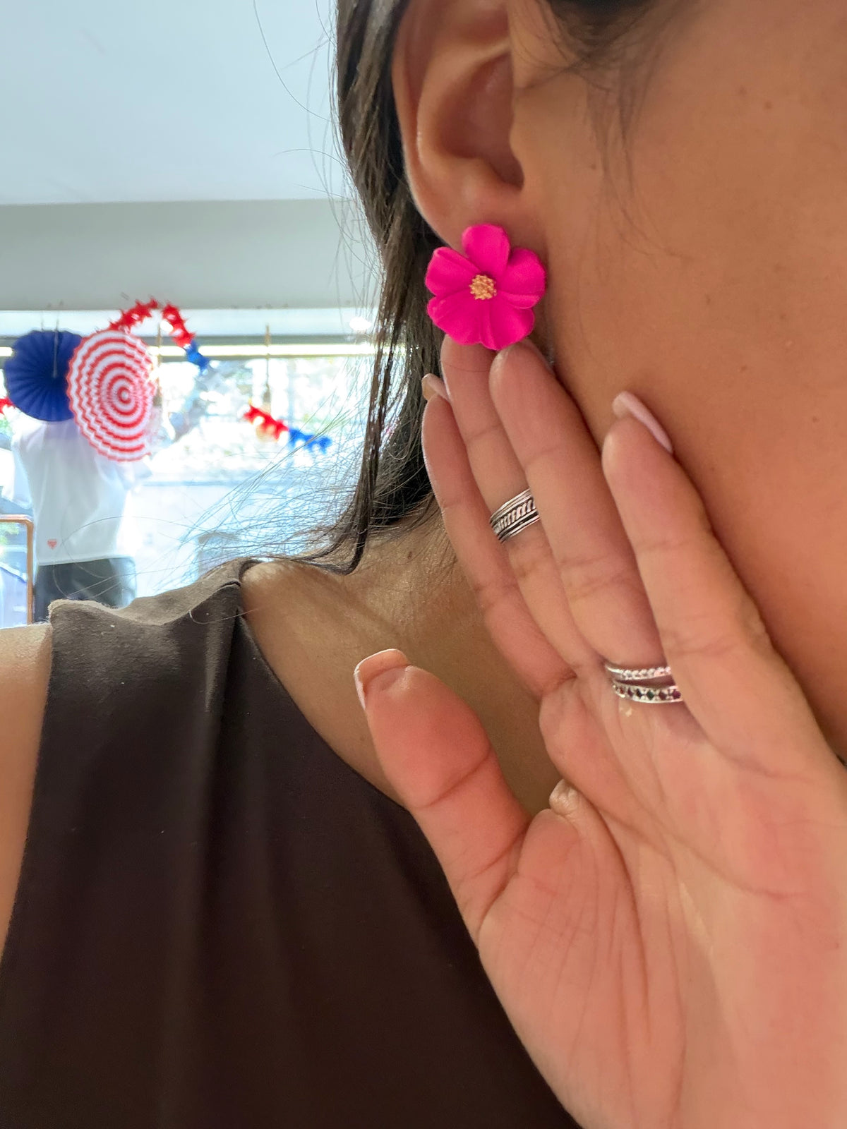 Aros amelie fucsia
