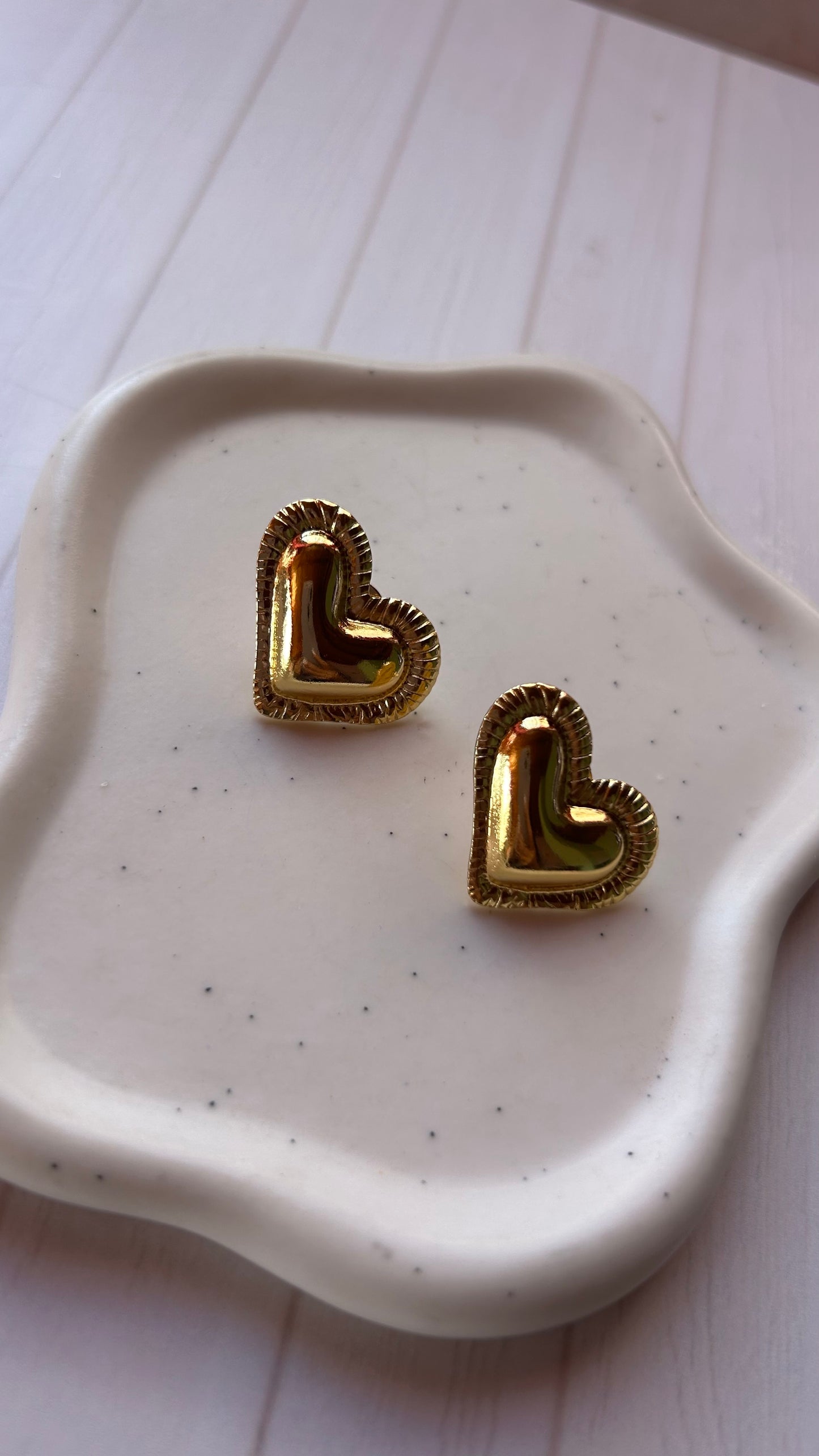 Aros corazón acero