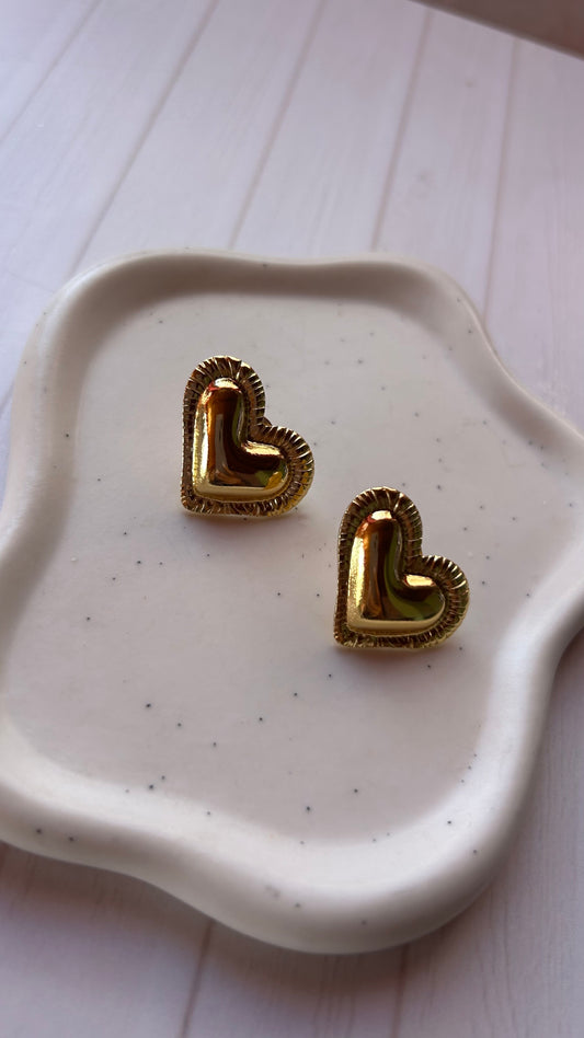 Aros corazón acero