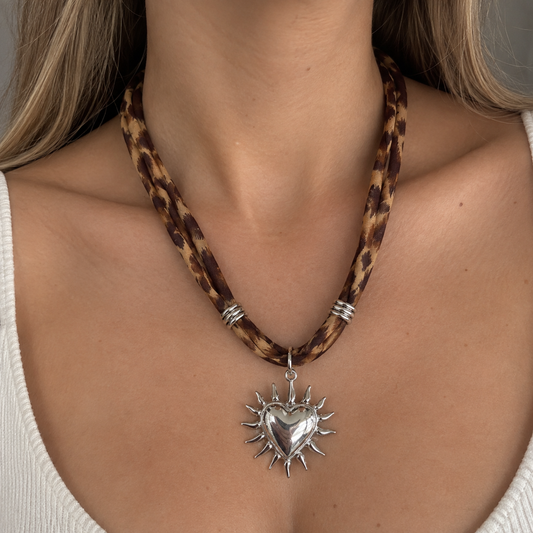 Collar cordón detente plateado